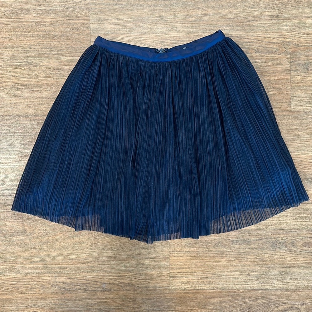 Trixxi Navy Above The Knee Accordion Pleat Skirt